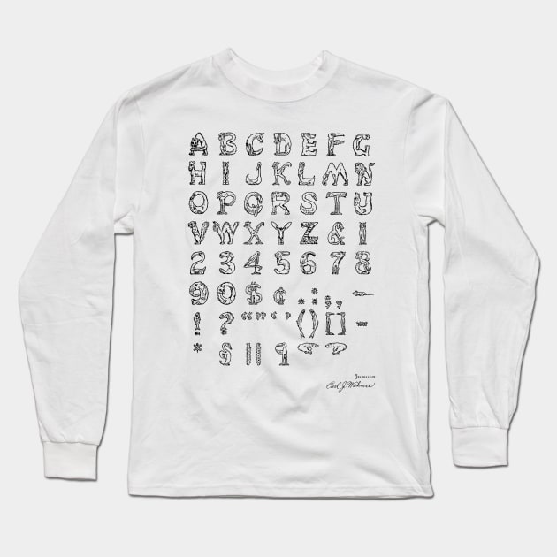 Font of Type Vintage Patent Hand Drawing Long Sleeve T-Shirt by TheYoungDesigns